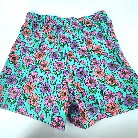 American Eagle Outfitters Floral Print Shorts - Pink and Purple on Green - Picture 3 of 7